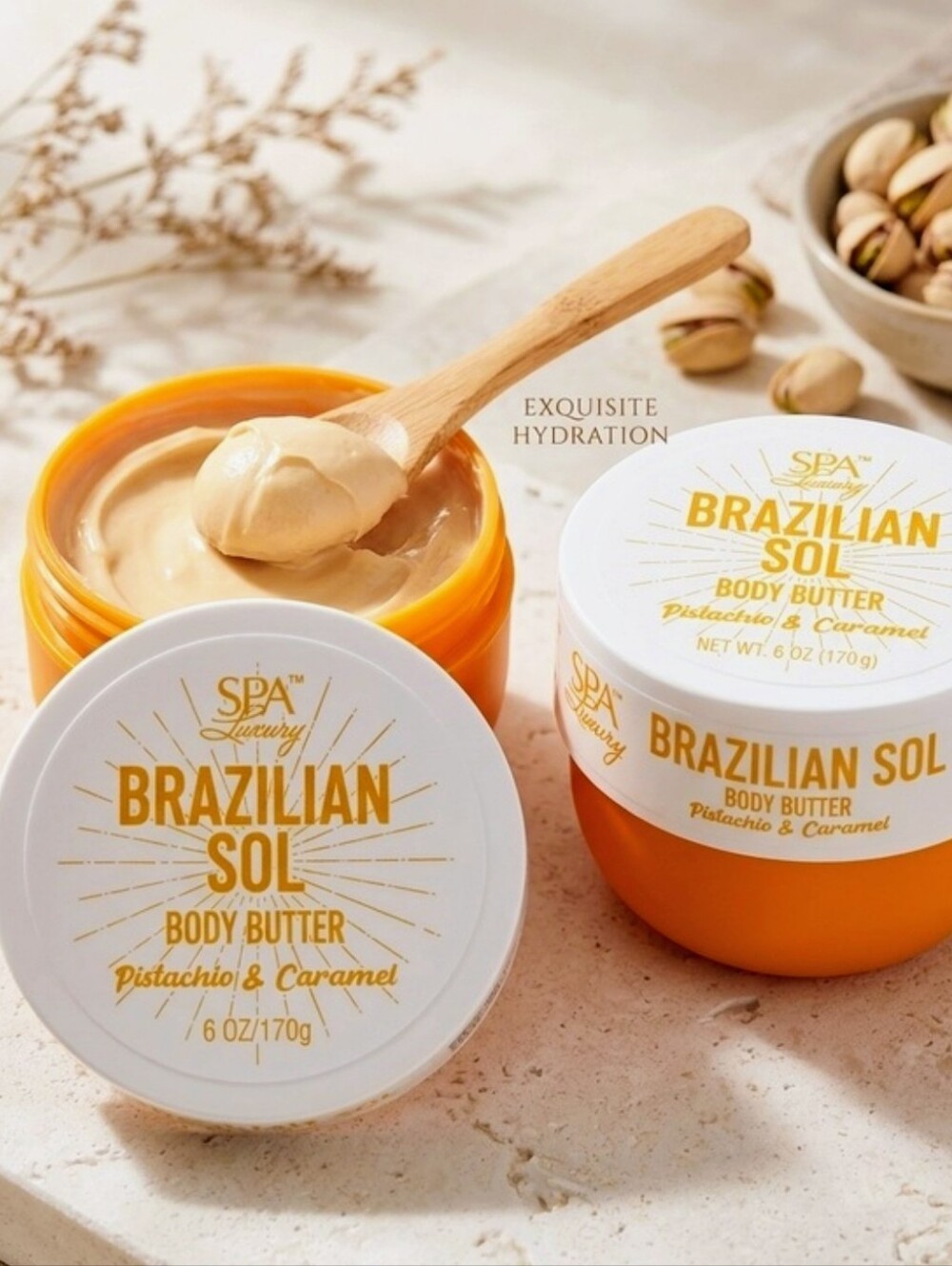 Spa Luxury Brazilian Sol Body Butter - Pistachio & Caramel (set of 2)